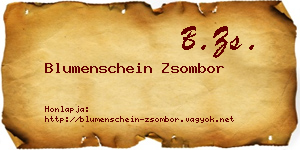 Blumenschein Zsombor névjegykártya